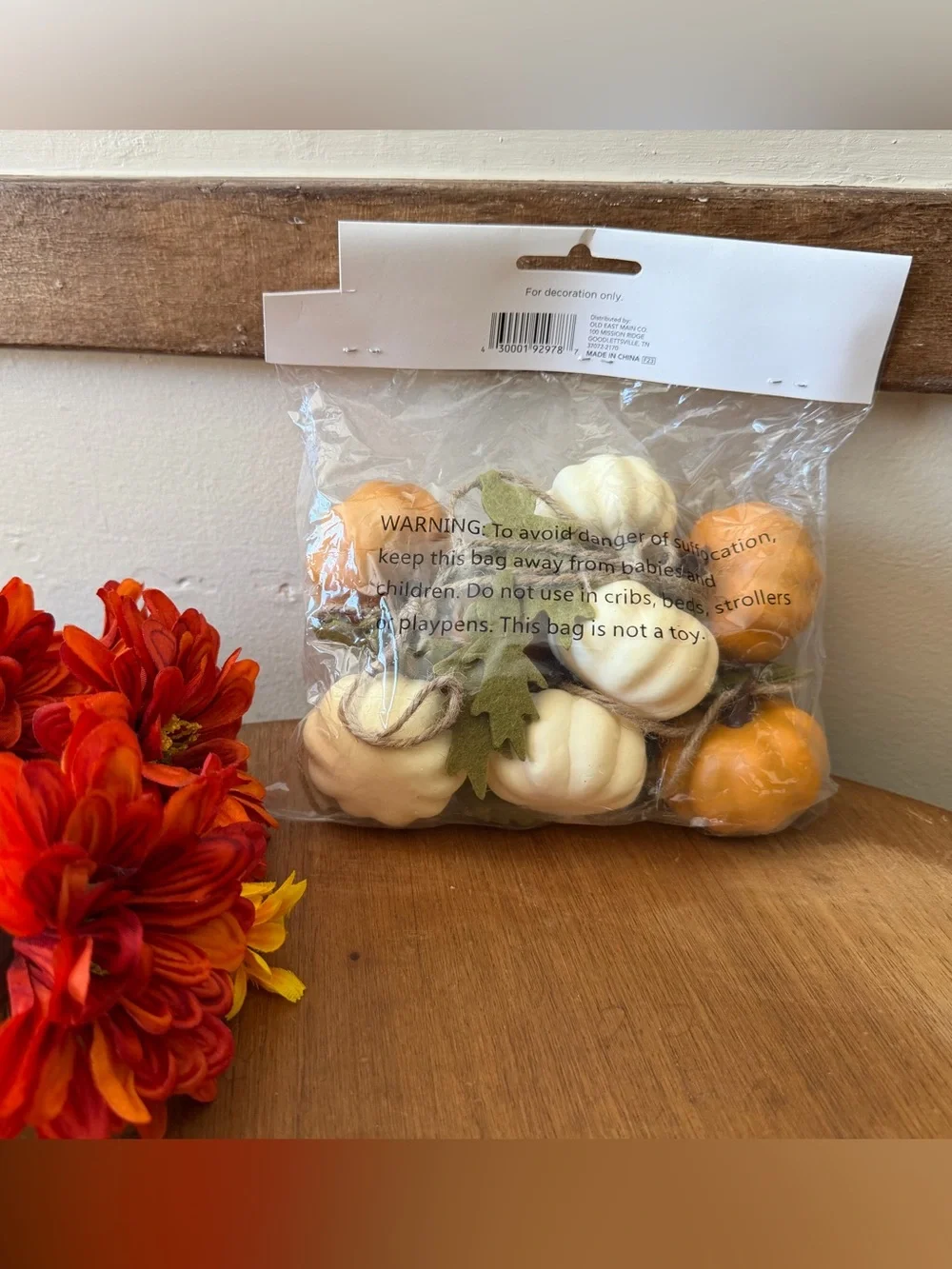 Hobby Lobby Orange and Cream Decorative Pumpkin Garland